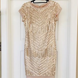 Vince Camuto Gold Sequin Evening Dress (Size 2)